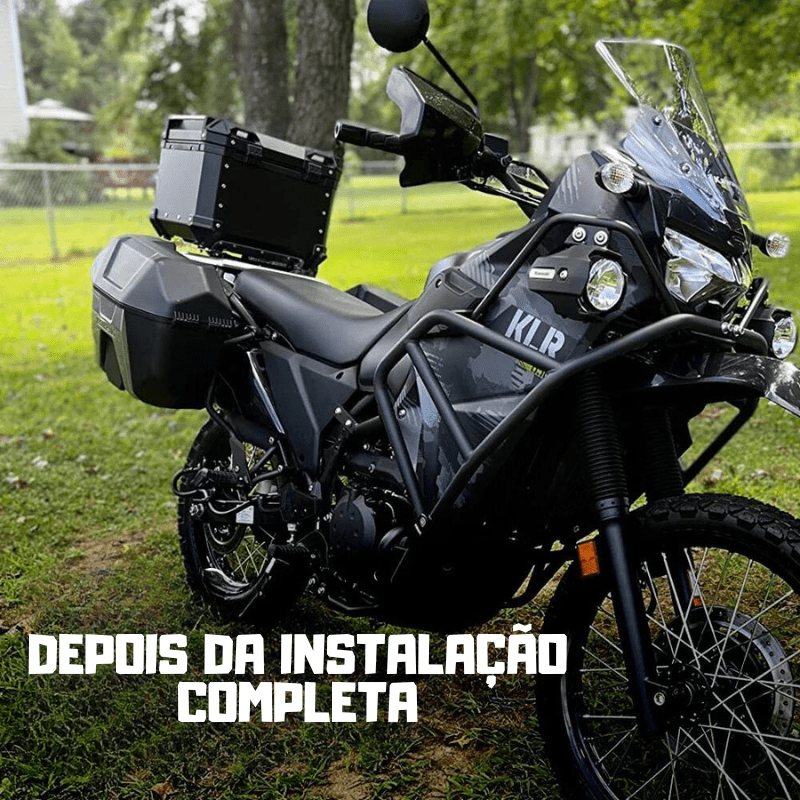 Baú para Moto 55L Preto com Suporte | Império Das Motos