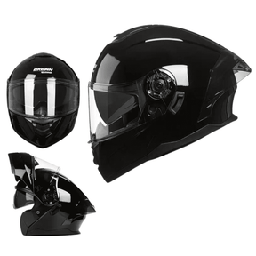 Capacete Preto com Viseira Solar | Estilo Shark